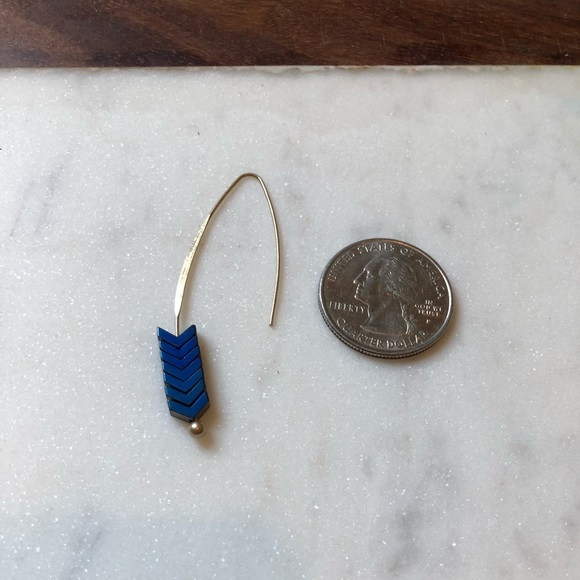 NWOT Cobalt Blue Drop Earrings - Picture 3 of 3